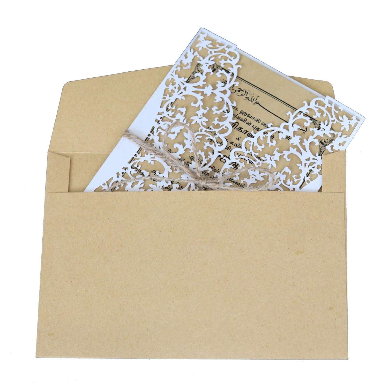 Wedding Invitation Rectangle Vellum Invitation Card Lace Marriage  Invitation Laser Cut